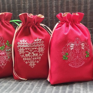 Mikulás zsák - , Karácsony, Mikulás, Mikulás zsák, Hímzés, Varrás, MESKA