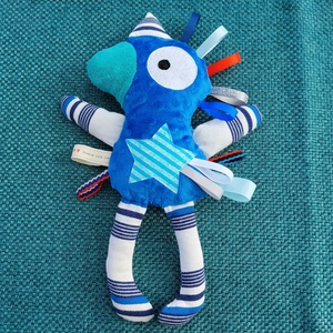 Játszó pajti, kék, csíkos, Baba - mama, Baba játékok, Szundikendő, alvóka, Varrás, MESKA