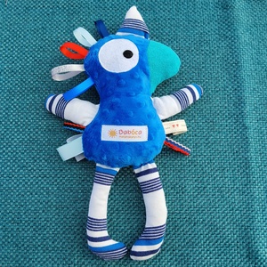 Játszó pajti, kék, csíkos - baba - mama - baba játékok - szundikendő, alvóka - Meska.hu