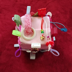 Baba kocka, rózsaszín, virág - baba - mama - baba játékok - babakocka - Meska.hu