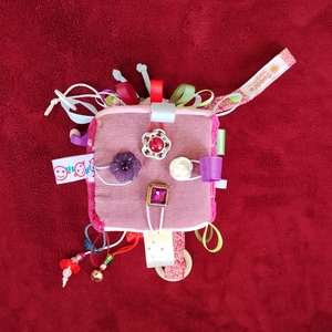 Baba kocka, rózsaszín, virág - baba - mama - baba játékok - babakocka - Meska.hu