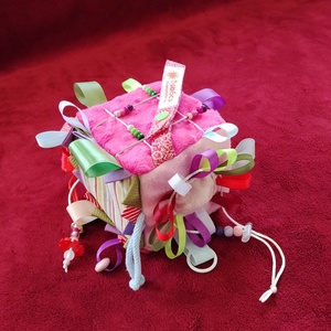 Baba kocka, rózsaszín, virág, Baba - mama, Baba játékok, Babakocka, Varrás, MESKA