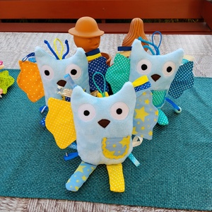 Játszó pajti, bagoly-türkiz - baba - mama - baba játékok - szundikendő, alvóka - Meska.hu