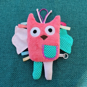 Játszó pajti, bagoly, rózsaszín-türkiz, Baba - mama, Baba játékok, Szundikendő, alvóka, Varrás, MESKA