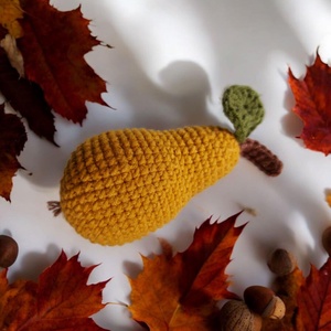 Horgolt körte  - játék & sport - plüssállat & játékfigura - plüss zöldség, gyümölcs - Meska.hu