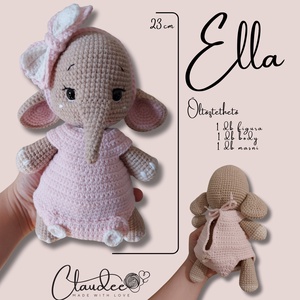 Horgolt elefánt - Ella - Meska.hu