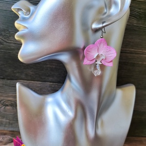 Orchidea fülbevaló - ékszer - fülbevaló - lógó fülbevaló - Meska.hu