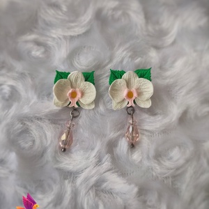 Orchidea bedugós fülbevaló - ékszer - fülbevaló - pötty fülbevaló - Meska.hu