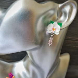 Orchidea bedugós fülbevaló - ékszer - fülbevaló - pötty fülbevaló - Meska.hu