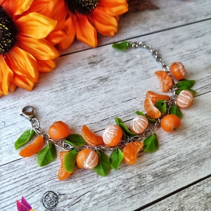 Mandarinos karkötő, Ékszer, Karkötő, Charm karkötő, Ékszerkészítés, Gyurma, MESKA