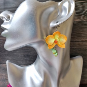 Orchidea fülbevaló - ékszer - fülbevaló - lógó fülbevaló - Meska.hu