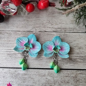 Orchidea fülbevaló - Meska.hu