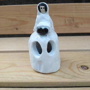 Szellem Grétával, Otthon & Életmód, Dekoráció, Halloween, Halloweeni asztaldísz, Agyagozás, Kerámia, MESKA