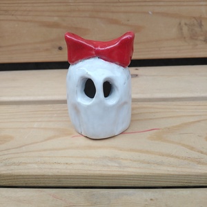 Szellem masnival, Otthon & Életmód, Dekoráció, Halloween, Halloweeni asztaldísz, Agyagozás, Kerámia, MESKA