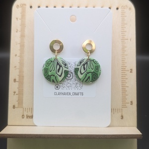 Kézműves fülbevaló polimer gyurmából (polymer clay) - kerek - 039, Ékszer, Fülbevaló, Lógó fülbevaló, Ékszerkészítés, Gyurma, MESKA