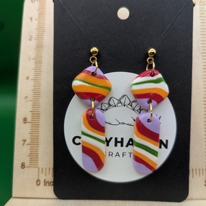 Kézműves fülbevaló polimer gyurmából (polymer clay) - két részes - 005 - ékszer - fülbevaló - lógó fülbevaló - Meska.hu