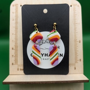 Kézműves fülbevaló polimer gyurmából (polymer clay) - két részes - 006, Ékszer, Fülbevaló, Lógó fülbevaló, Ékszerkészítés, Gyurma, MESKA