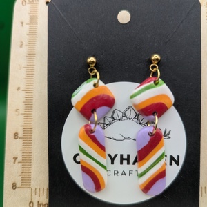 Kézműves fülbevaló polimer gyurmából (polymer clay) - két részes - 006 - ékszer - fülbevaló - lógó fülbevaló - Meska.hu
