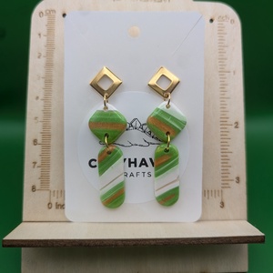 Kézműves fülbevaló polimer gyurmából (polymer clay) - két részes - 007, Ékszer, Fülbevaló, Lógó fülbevaló, Ékszerkészítés, Gyurma, MESKA