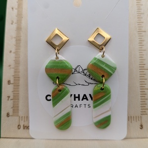 Kézműves fülbevaló polimer gyurmából (polymer clay) - két részes - 007 - ékszer - fülbevaló - lógó fülbevaló - Meska.hu