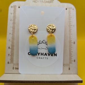 Kézműves fülbevaló polimer gyurmából (polymer clay) - hosszúkás - 008, Ékszer, Fülbevaló, Lógó fülbevaló, Ékszerkészítés, Gyurma, MESKA