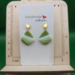 Kézműves fülbevaló polimer gyurmából (polymer clay) - kicsi, csepp - 009, Ékszer, Fülbevaló, Lógó fülbevaló, Ékszerkészítés, Gyurma, MESKA