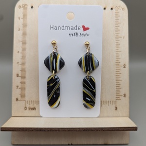 Kézműves fülbevaló polimer gyurmából (polymer clay) - két részes - 011, Ékszer, Fülbevaló, Lógó fülbevaló, Ékszerkészítés, Gyurma, MESKA