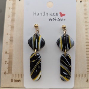 Kézműves fülbevaló polimer gyurmából (polymer clay) - két részes - 011 - ékszer - fülbevaló - lógó fülbevaló - Meska.hu