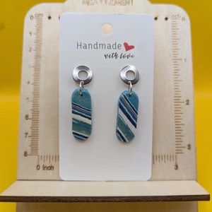 Kézműves fülbevaló polimer gyurmából (polymer clay) - hosszúkás - 014 - ékszer - fülbevaló - lógó fülbevaló - Meska.hu