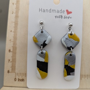 Kézműves fülbevaló polimer gyurmából (polymer clay) - hosszúkás - 015 - ékszer - fülbevaló - lógó fülbevaló - Meska.hu