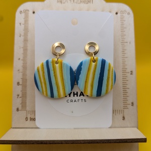 Kézműves fülbevaló polimer gyurmából (polymer clay) - nagy, kerek -023, Ékszer, Fülbevaló, Lógó fülbevaló, Ékszerkészítés, Gyurma, MESKA