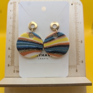 Kézműves fülbevaló polimer gyurmából (polymer clay) - nagy, kerek - 024 - ékszer - fülbevaló - lógó fülbevaló - Meska.hu