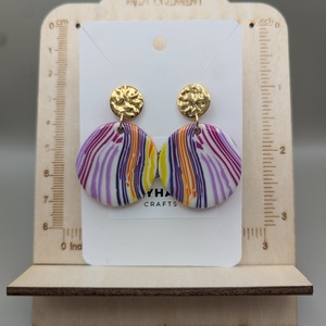 Kézműves fülbevaló polimer gyurmából (polymer clay) - nagy, kerek -028, Ékszer, Fülbevaló, Lógó fülbevaló, Ékszerkészítés, Gyurma, MESKA