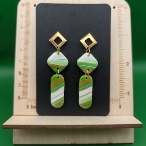 Kézműves fülbevaló polimer gyurmából (polymer clay) - két részes - 033, Ékszer, Fülbevaló, Lógó fülbevaló, Ékszerkészítés, Gyurma, MESKA