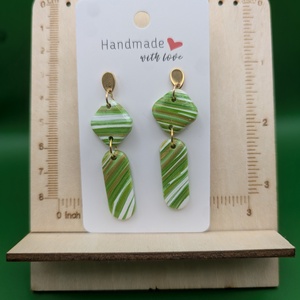 Kézműves fülbevaló polimer gyurmából (polymer clay) - két részes - 034, Ékszer, Fülbevaló, Lógó fülbevaló, Ékszerkészítés, Gyurma, MESKA