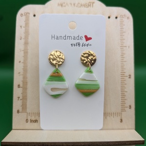 Kézműves fülbevaló polimer gyurmából (polymer clay) - csepp - 035, Ékszer, Fülbevaló, Lógó fülbevaló, Ékszerkészítés, Gyurma, MESKA