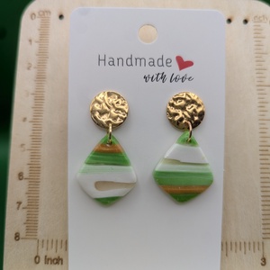 Kézműves fülbevaló polimer gyurmából (polymer clay) - csepp - 035 - ékszer - fülbevaló - lógó fülbevaló - Meska.hu