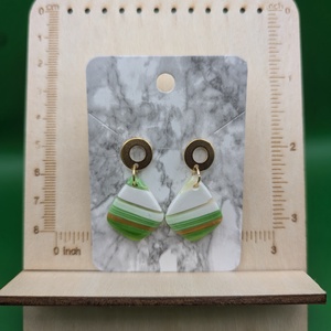 Kézműves fülbevaló polimer gyurmából (polymer clay) - csepp - 036, Ékszer, Fülbevaló, Lógó fülbevaló, Ékszerkészítés, Gyurma, MESKA