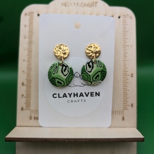Kézműves fülbevaló polimer gyurmából (polymer clay) - kicsi, kerek -037, Ékszer, Fülbevaló, Lógó fülbevaló, Ékszerkészítés, Gyurma, MESKA