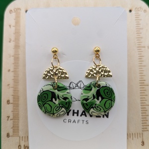 Kézműves fülbevaló polimer gyurmából (polymer clay) - kerek - 038 - ékszer - fülbevaló - lógó fülbevaló - Meska.hu