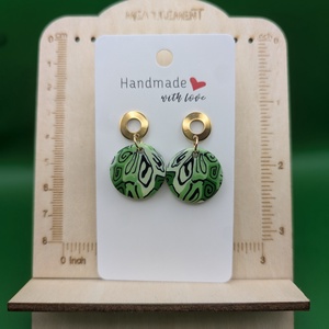 Kézműves fülbevaló polimer gyurmából (polymer clay) - kerek - 039 - ékszer - fülbevaló - lógó fülbevaló - Meska.hu