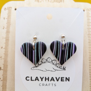 Kézműves fülbevaló polimer gyurmából (polymer clay) - szív - 043 - ékszer - fülbevaló - pötty fülbevaló - Meska.hu