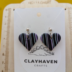 Kézműves fülbevaló polimer gyurmából (polymer clay) - szív - 044 - ékszer - fülbevaló - pötty fülbevaló - Meska.hu