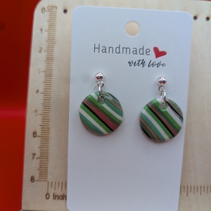 Kézműves fülbevaló polimer gyurmából (polymer clay) - kicsi, kerek - 063 - ékszer - fülbevaló - lógó fülbevaló - Meska.hu