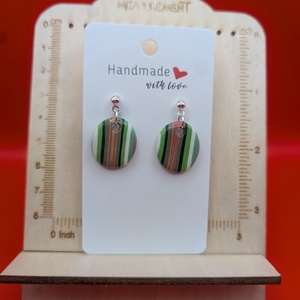 Kézműves fülbevaló polimer gyurmából (polymer clay) - kicsi, ovális - 064 - ékszer - fülbevaló - lógó fülbevaló - Meska.hu