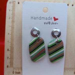 Kézműves fülbevaló polimer gyurmából (polymer clay) - ovális - 065 - ékszer - fülbevaló - lógó fülbevaló - Meska.hu