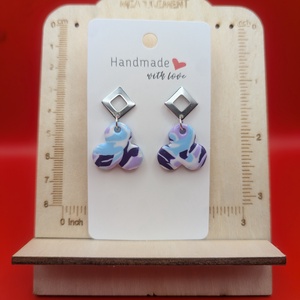 Kézműves fülbevaló polimer gyurmából (polymer clay) - kicsi - 068, Ékszer, Fülbevaló, Lógó fülbevaló, Ékszerkészítés, Gyurma, MESKA