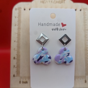Kézműves fülbevaló polimer gyurmából (polymer clay) - kicsi - 069 - ékszer - fülbevaló - lógó fülbevaló - Meska.hu