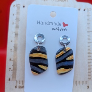 Kézműves fülbevaló polimer gyurmából (polymer clay) - ovális - 071 - ékszer - fülbevaló - lógó fülbevaló - Meska.hu