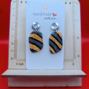 Kézműves fülbevaló polimer gyurmából (polymer clay) - ovális - 072 - ékszer - fülbevaló - lógó fülbevaló - Meska.hu